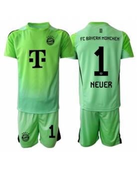 Billige Fotballdrakt Bayern Munich Manuel Neuer #1 Keeper Replika Hjemmedraktsett Barn 2025-26 Kortermet (med bukser)